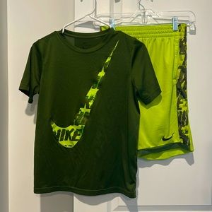 Matching Nike Dri Fit tee and shorts - great condition!  Both size youth large